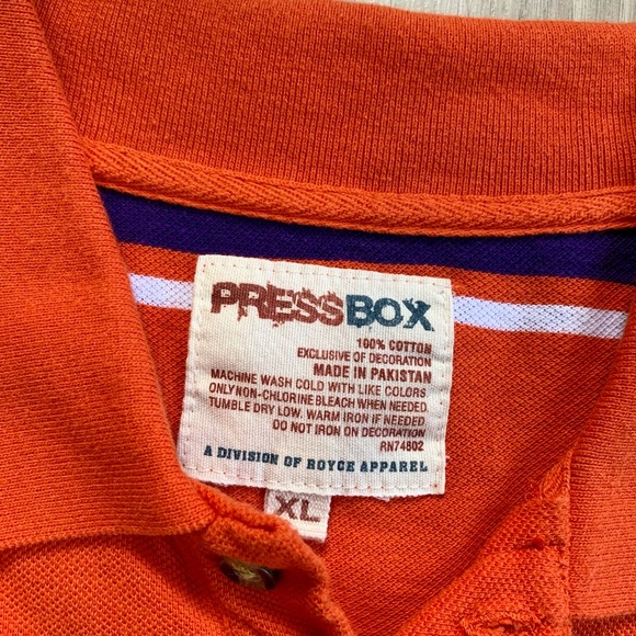 Clemson Tigers NCAA Press Box Striped Polo shirt - Picture 6 of 8